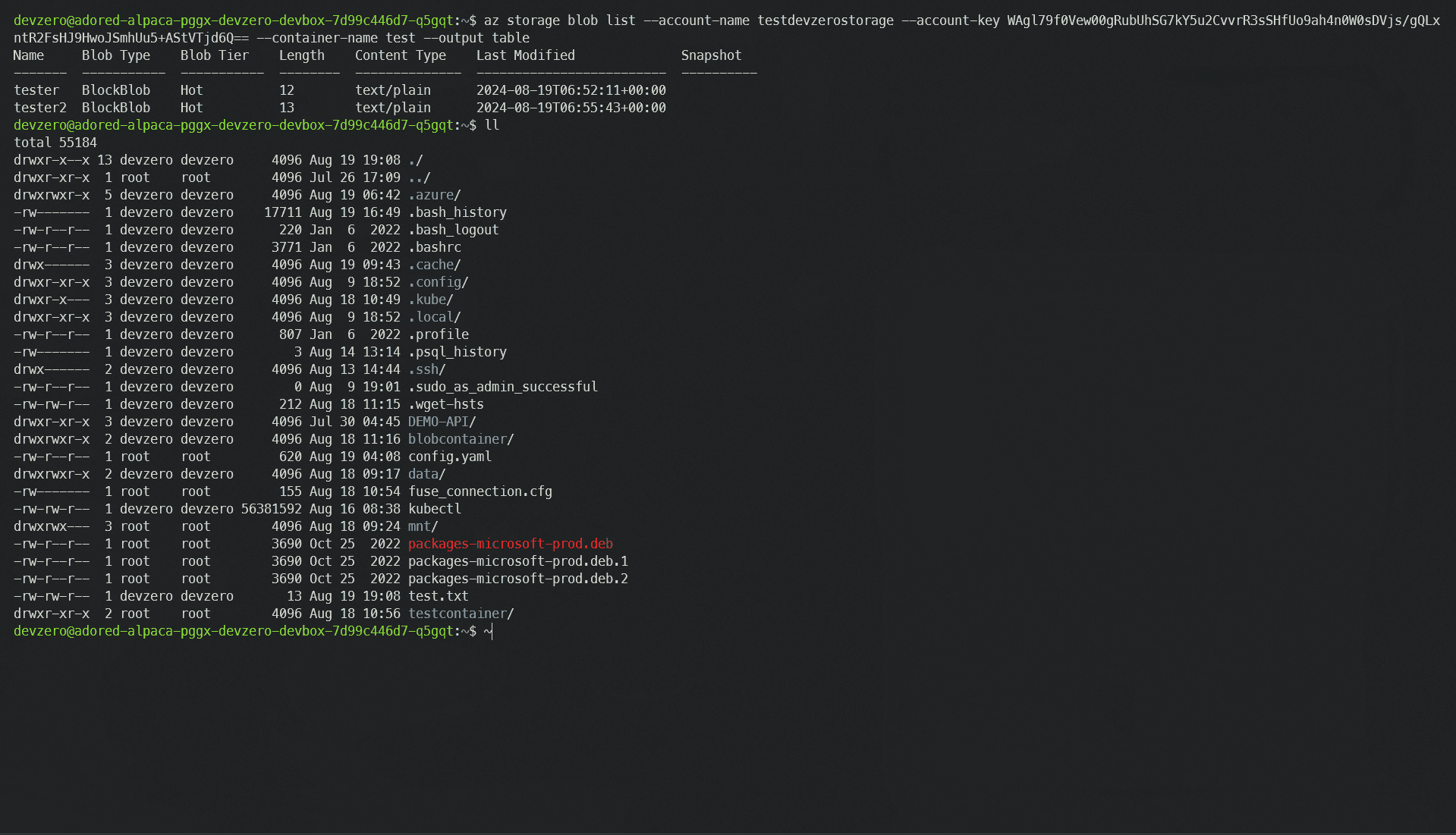 Azure Blob Storage List