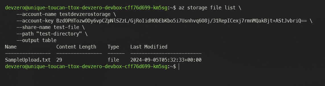 Azure File Storage List
