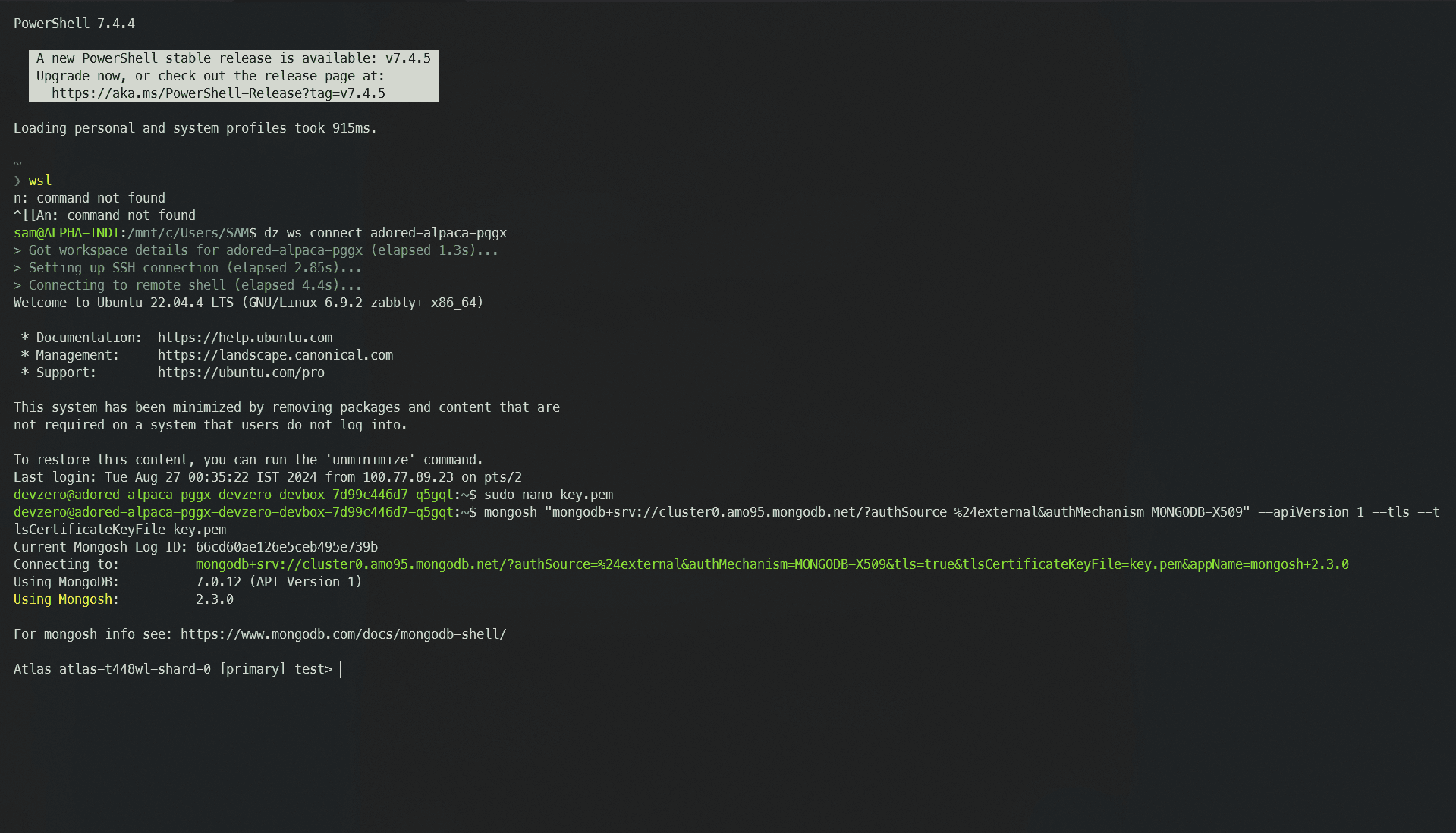 MongoDB Shell Access