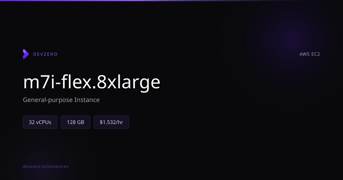 m7i-flex.8xlarge Pricing & Specs — AWS EC2 | DevZero